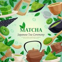 fond de thé matcha vecteur