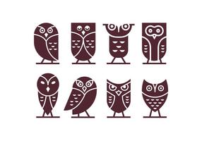 Dark Chocolate Brown Owl vecteur icônes