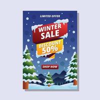 affiche des soldes d'hiver vecteur