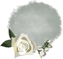 arrangement floral avec rose blanche et jasmin sur fond de style aquarelle vecteur