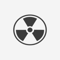 vecteur d'icône radioactif isolé. signe de symbole de rayonnement