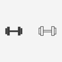 ensemble de vecteurs d'icônes d'haltères. sport, gym, poids, signe de symbole de remise en forme vecteur