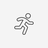 vecteur d'icône de course rapide homme isolé. se précipiter, signe de symbole piéton