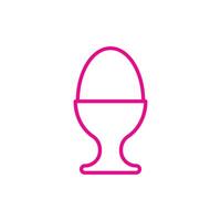 eps10 porte-serveur de coquetier vecteur rose avec icône d'oeuf dur isolé sur fond blanc. symbole de stand d'oeufs dans un style moderne et plat simple pour la conception, le logo et l'application mobile de votre site Web