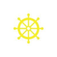 eps10 icône d'art abstrait de volant de bateau vecteur jaune isolé sur fond blanc. symbole de direction du capitaine dans un style moderne et plat simple pour la conception de votre site Web, votre logo et votre application mobile