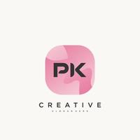 pk lettre initiale logo coloré icône éléments de modèle de conception art vectoriel