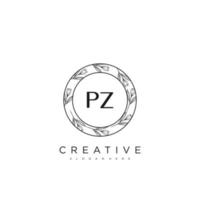 pz lettre initiale fleur logo modèle vecteur art vectoriel premium