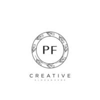 pf lettre initiale fleur logo modèle vecteur art vectoriel premium
