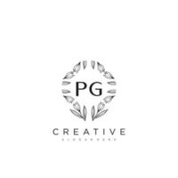 pg lettre initiale fleur logo modèle vecteur art vectoriel premium