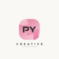 py lettre initiale logo coloré icône éléments de modèle de conception art vectoriel