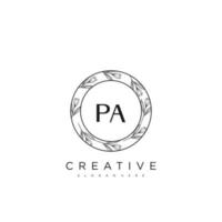 pa lettre initiale fleur logo modèle vecteur art vectoriel premium