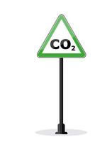 Panneau de signalisation d'avertissement co2 frame vector illustration