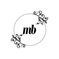 initiale mb logo monogramme lettre élégance féminine vecteur