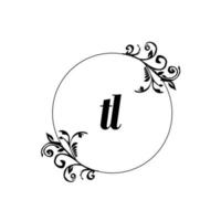 initiale tl logo monogramme lettre élégance féminine vecteur