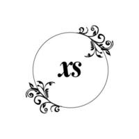 initiale xs logo monogramme lettre élégance féminine vecteur