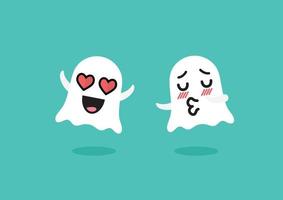 personnage emoji de fantômes de couple vecteur