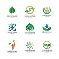 modèle de concept de logo de graines de plantes vector.logo de graines de plus en plus. vecteur