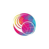 logo de volley-ball. création de logo de ballon de volley-ball. logo joueur de volley-ball vecteur