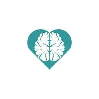 création de logo de concept de forme de coeur de cerveau. remue méninges puissance pensée cerveau logotype icône vecteur