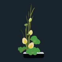 illustration vectorielle de lotus blanc réaliste vecteur