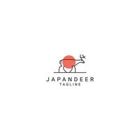 modèle de conception d'icône de vecteur de logo de cerf du japon