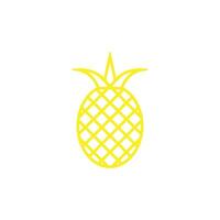 eps10 vecteur jaune ananas avec feuilles icône d'art en ligne isolé sur fond blanc. symbole de contour d'ananas dans un style moderne simple et plat pour la conception de votre site Web, votre logo et votre application mobile