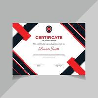 conception de certificat d'appréciation, éducation, modèle de certificat de fin d'études commerciales pour tous les types d'entreprise, couleur rouge, vecteur gratuit