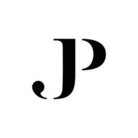initiales jp abstraites, création de logo vectoriel, monogramme, icône pour les entreprises, modèle, simple, élégant vecteur