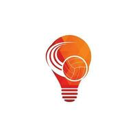 logo de concept de forme d'ampoule de volley-ball. création de logo de ballon de volley-ball. vecteur