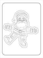 coloriage de personnages de dessins animés de noël pour les enfants vecteur