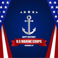 joyeux anniversaire illustration vectorielle du thème du corps des marines des états-unis. vecteur