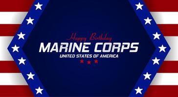 joyeux anniversaire illustration vectorielle du thème du corps des marines des états-unis. vecteur