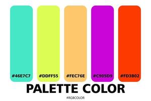 une collection de palettes de couleurs précises avec des codes, parfaites pour être utilisées par les illustrateurs vecteur