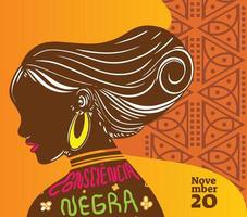 dia da consciencia negra day flat design post, 20 novembre vecteur