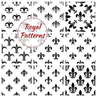 ensemble de motifs floraux fleur de lys fleur de lys royal vecteur