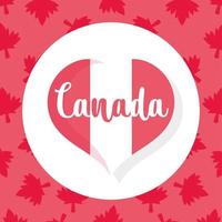 coeur de drapeau canadien pour la bonne fête du canada vecteur
