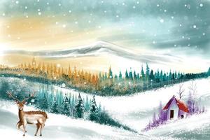 paysage pour les vacances d'hiver et du nouvel an fond de carte de noël vecteur