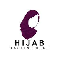 logo hijab, marque de vecteur de produit de mode, conception de boutique hijab pour femmes musulmanes