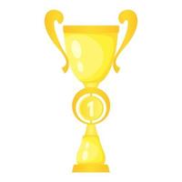 Coupe du champion du trophée d'or de vecteur. prix du championnat pour la première place. symbole de victoire isolé sur fond blanc. vecteur