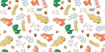 motif de dinosaure mignon sans soudure vecteur