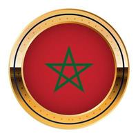 emblème du drapeau marocain, modèle de médaille d'or, drapeau de la coupe du monde, icône du tiers inférieur vecteur