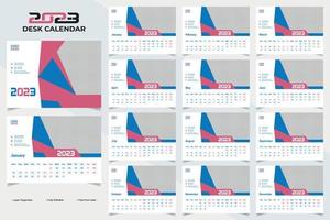 conception de modèle de calendrier de bureau moderne et coloré abstrait nouvel an 2023 vecteur
