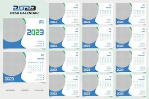 conception de modèle de calendrier de bureau minimal et propre pour le nouvel an 2023 vecteur