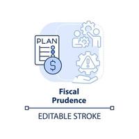 icône de concept bleu clair de prudence fiscale. avantage de la gestion des risques illustration de la ligne mince de l'idée abstraite. marché financier. dessin de contour isolé. trait modifiable. vecteur