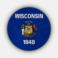 drapeau d'état du wisconsin. illustration vectorielle. vecteur