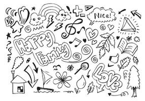 doodle mignon dessiné à la main sur fond blanc. doodle design elements.doodle kids pour la décoration et la page de coloriage. vecteur