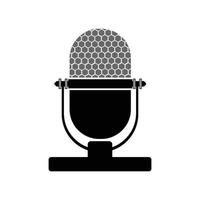 icône de microphone isolé sur fond blanc. illustration vectorielle de microphone de studio. vecteur
