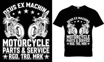 deus ex machina service de pièces de moto rgd trd mrk conception de t-shirt vecteur