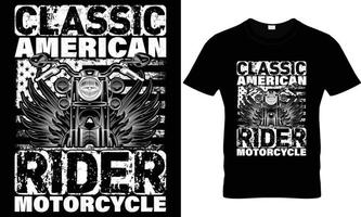 conception classique de t-shirt de motocycliste américain vecteur