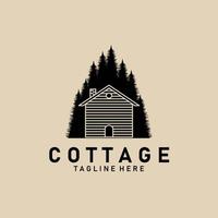 logo, icône et symbole d'art de ligne de cottage, conception d'illustration vectorielle vecteur